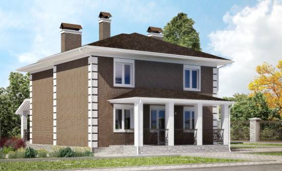 185-002-П Проект двухэтажного дома, недорогой загородный дом из газобетона Краснокамск | Проекты домов от House Expert