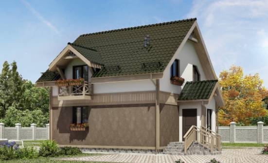 105-001-Л Проект двухэтажного дома мансардой, простой коттедж из керамзитобетонных блоков Добрянка | Проекты домов от House Expert