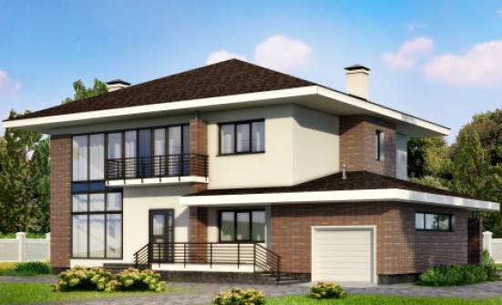 275-002-П Проект двухэтажного дома, гараж, просторный коттедж из кирпича Пермь | Проекты домов от House Expert