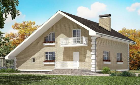 190-005-П Проект двухэтажного дома с мансардой и гаражом, современный коттедж из пеноблока Лысьва | Проекты домов от House Expert