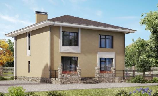 180-015-Л Проект двухэтажного дома, небольшой загородный дом из теплоблока Березники | Проекты домов от House Expert