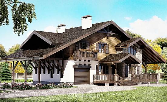 270-001-Л Проект двухэтажного дома мансардный этаж, гараж, простой коттедж из кирпича Соликамск | Проекты домов от House Expert