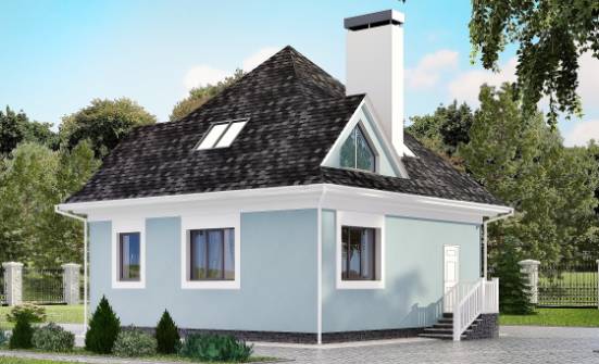 110-001-Л Проект двухэтажного дома с мансардой, уютный дом из пеноблока Чердынь | Проекты домов от House Expert