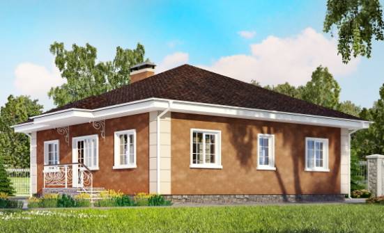 100-001-Л Проект одноэтажного дома, экономичный загородный дом из твинблока Чусовой | Проекты одноэтажных домов от House Expert