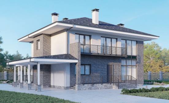 250-004-Л Проект двухэтажного дома, просторный загородный дом из газосиликатных блоков Краснокамск | Проекты домов от House Expert