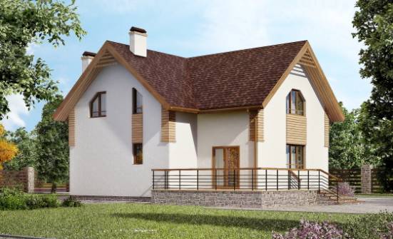 150-009-П  Проект двухэтажного дома мансардный этаж, скромный коттедж из пеноблока Красновишерск | Проекты домов от House Expert