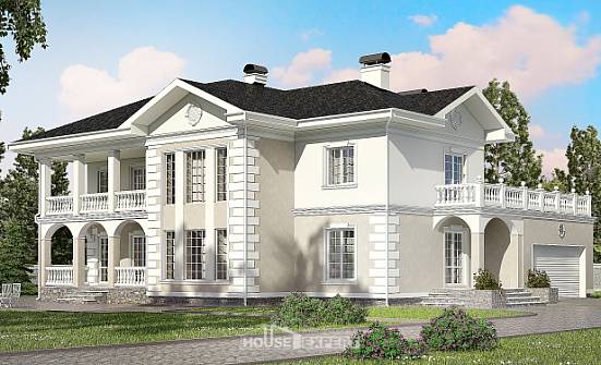 340-002-П Проект двухэтажного дома, гараж, огромный коттедж из кирпича Верещагино | Проекты домов от House Expert