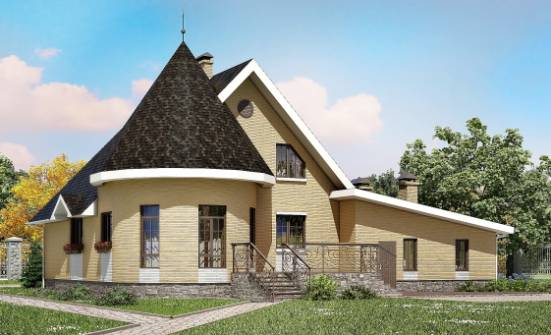 250-001-Л Проект двухэтажного дома мансардой, гараж, уютный дом из твинблока Красновишерск | Проекты домов от House Expert