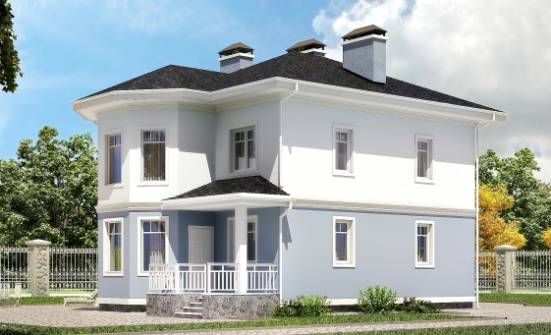 120-001-П Проект двухэтажного дома, красивый коттедж из бризолита Очер | Проекты домов от House Expert