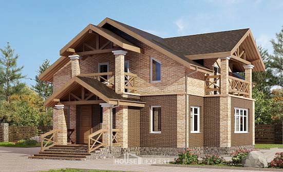 160-014-П Проект двухэтажного дома, скромный коттедж из газосиликатных блоков Краснокамск | Проекты домов от House Expert