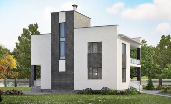 225-001-П Проект двухэтажного дома, уютный коттедж из газобетона Очер | Проекты домов от House Expert