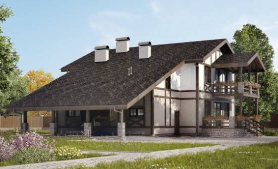 250-002-П Проект двухэтажного дома с мансардой и гаражом, красивый домик из кирпича Кунгур | Проекты домов от House Expert