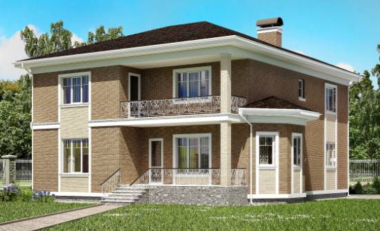 335-002-П Проект двухэтажного дома и гаражом, просторный коттедж из кирпича Красновишерск | Проекты домов от House Expert