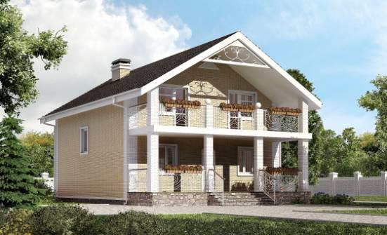 150-007-Л Проект двухэтажного дома с мансардой, небольшой дом из газобетона Соликамск | Проекты домов от House Expert