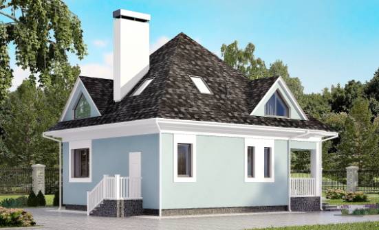 110-001-Л Проект двухэтажного дома с мансардой, уютный дом из пеноблока Чердынь | Проекты домов от House Expert