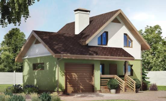 120-002-П Проект двухэтажного дома мансардой, гараж, красивый коттедж из арболита Чернушка | Проекты домов от House Expert