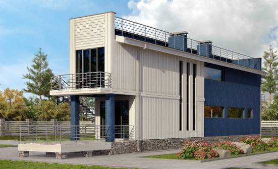 100-003-П Проект двухэтажного дома, скромный дом из керамзитобетонных блоков Чернушка | Проекты домов от House Expert