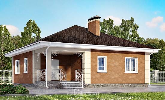 100-001-Л Проект одноэтажного дома, экономичный загородный дом из твинблока Чусовой | Проекты домов от House Expert
