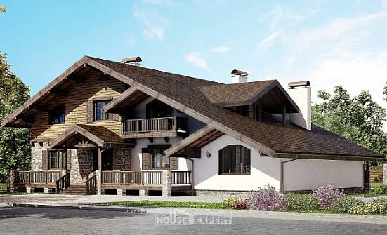 320-002-П Проект двухэтажного дома мансардный этаж, большой домик из кирпича Добрянка | Проекты домов от House Expert