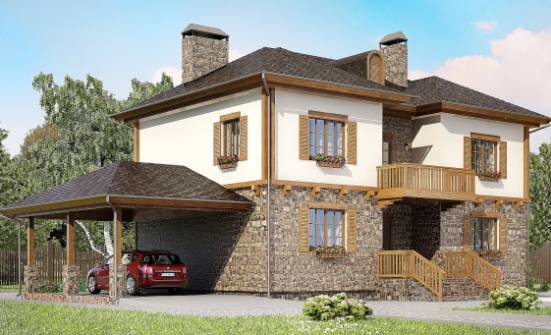 155-006-Л Проект двухэтажного дома, гараж, красивый дом из газобетона Чусовой | Проекты домов от House Expert