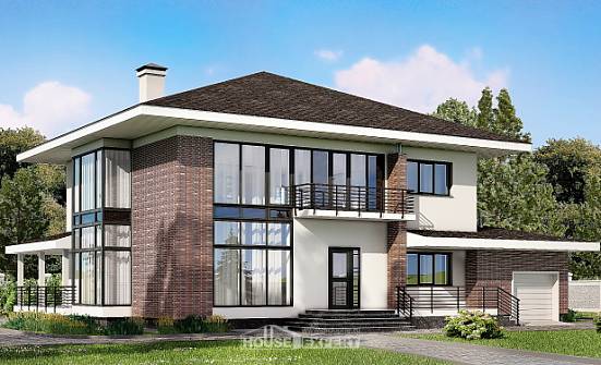 275-002-П Проект двухэтажного дома, гараж, просторный коттедж из кирпича Пермь | Проекты домов от House Expert