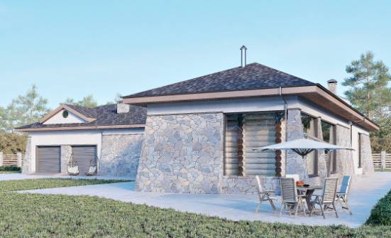 280-004-Л Проект одноэтажного дома, гараж, современный коттедж из газосиликатных блоков Кудымкар | Проекты одноэтажных домов от House Expert
