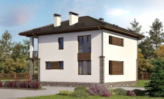 170-005-П Проект двухэтажного дома, бюджетный загородный дом из теплоблока Кудымкар | Проекты домов от House Expert