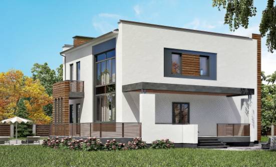 220-003-П Проект двухэтажного дома, гараж, современный домик из поризованных блоков Красновишерск | Проекты домов от House Expert