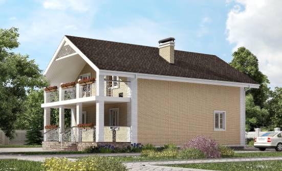 150-007-Л Проект двухэтажного дома с мансардой, небольшой дом из газобетона Соликамск | Проекты домов от House Expert