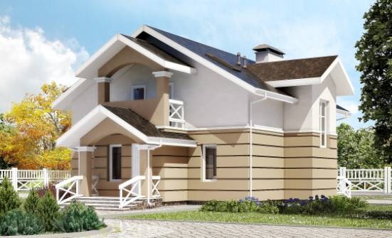 155-009-П Проект двухэтажного дома с мансардой, уютный домик из газосиликатных блоков Лысьва | Проекты домов от House Expert