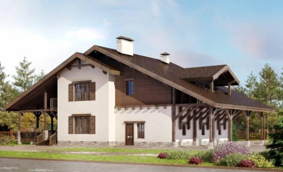 340-003-П Проект двухэтажного дома мансардой, гараж, классический домик из кирпича Чернушка | Проекты домов от House Expert