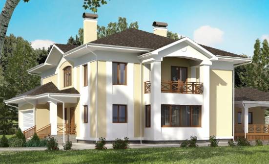 375-002-Л Проект двухэтажного дома и гаражом, большой домик из кирпича Кудымкар | Проекты домов от House Expert