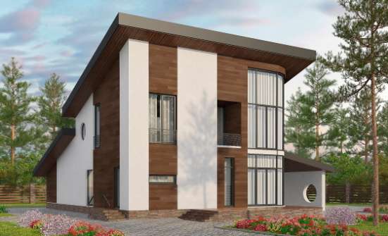 230-001-П Проект двухэтажного дома мансардой, современный дом из кирпича Очер | Проекты домов от House Expert