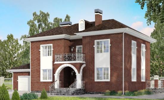 180-006-Л Проект двухэтажного дома, гараж, современный дом из кирпича Чердынь | Проекты домов от House Expert