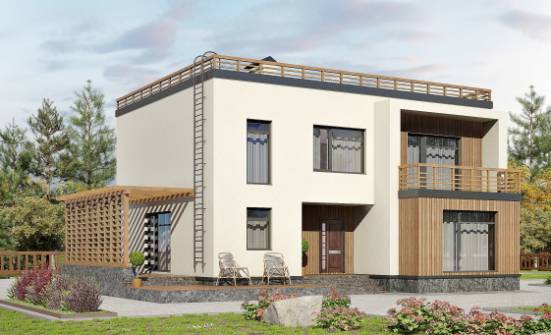215-002-Л Проект двухэтажного дома, уютный коттедж из пеноблока Чайковский | Проекты домов от House Expert