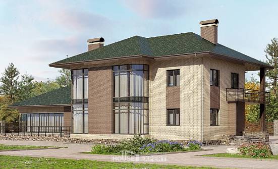 305-003-П Проект двухэтажного дома, большой загородный дом из твинблока Верещагино | Проекты домов от House Expert