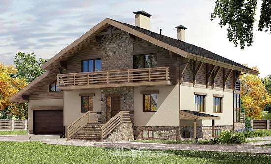 420-001-Л Проект трехэтажного дома с мансардой, гараж, уютный коттедж из кирпича Пермь | Проекты домов от House Expert