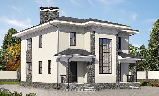155-011-П Проект двухэтажного дома, скромный коттедж из арболита Красновишерск | Проекты домов от House Expert