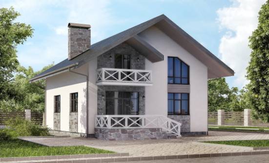 155-001-Л Проект двухэтажного дома мансардный этаж и гаражом, уютный дом из арболита Кудымкар | Проекты домов от House Expert