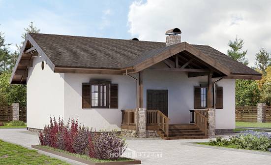 090-002-П Проект одноэтажного дома, компактный загородный дом из кирпича Чайковский | Проекты домов от House Expert