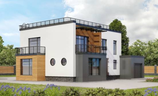 260-002-П Проект двухэтажного дома и гаражом, просторный загородный дом из теплоблока Кунгур | Проекты домов от House Expert