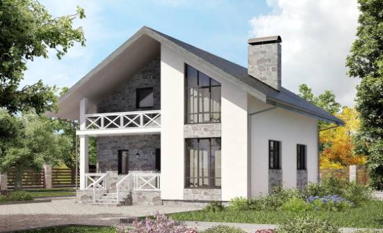 155-001-Л Проект двухэтажного дома мансардный этаж и гаражом, уютный дом из арболита Кудымкар | Проекты домов от House Expert