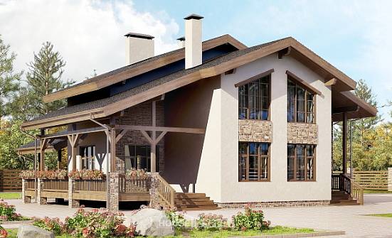 240-003-Л Проект двухэтажного дома мансардой, красивый коттедж из кирпича Пермь | Проекты домов от House Expert
