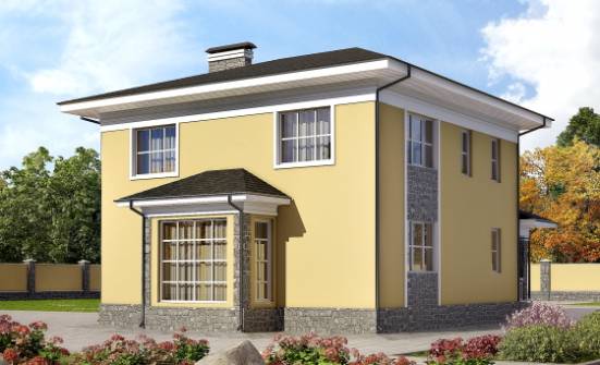 155-011-Л Проект двухэтажного дома, уютный коттедж из поризованных блоков Чусовой | Проекты домов от House Expert