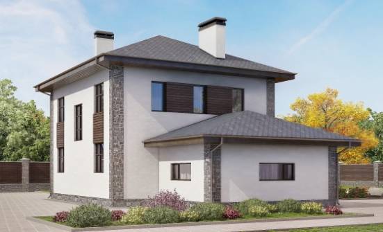 185-004-Л Проект двухэтажного дома и гаражом, средний дом из бризолита Чайковский | Проекты домов от House Expert