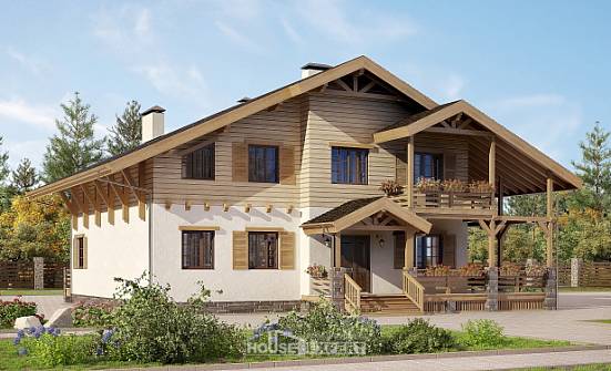 260-001-Л Проект двухэтажного дома с мансардным этажом, просторный коттедж из кирпича Пермь | Проекты домов от House Expert