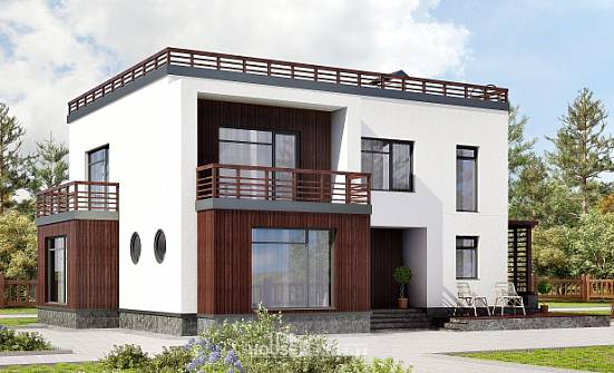 215-002-П Проект двухэтажного дома, средний коттедж из твинблока Чернушка | Проекты домов от House Expert