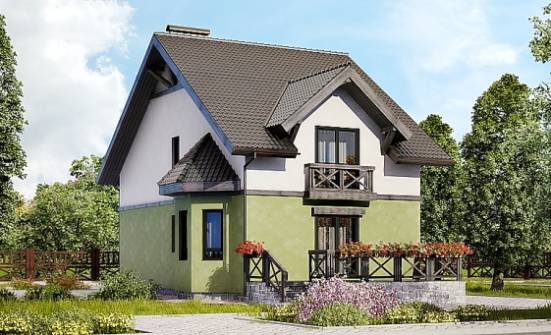 120-003-П Проект двухэтажного дома, недорогой домик из теплоблока, Березники