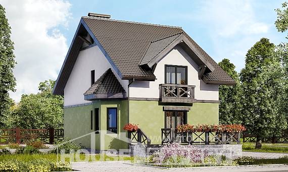 120-003-П Проект двухэтажного дома с мансардным этажом, бюджетный домик из газосиликатных блоков Красновишерск, House Expert