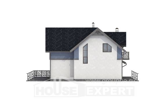 150-011-П Проект двухэтажного дома с мансардным этажом, гараж, классический домик из газобетона, Чернушка